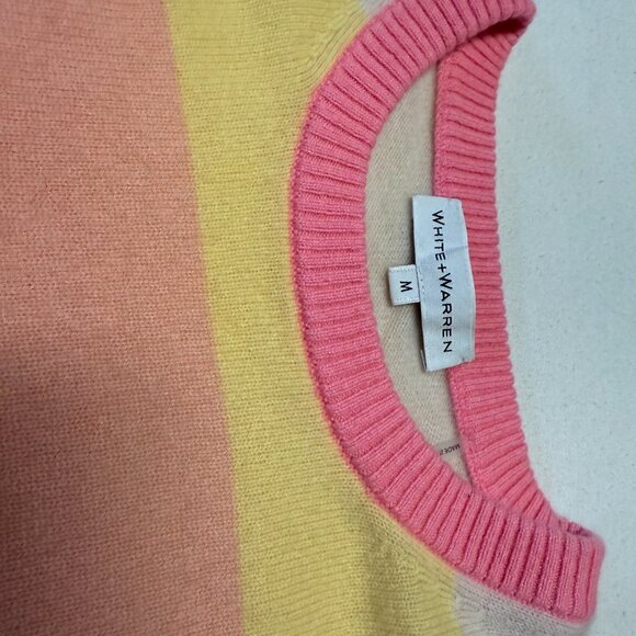 WHITE + WARREN Cashmere Rainbow Striped Sweater - Picture 6 of 8